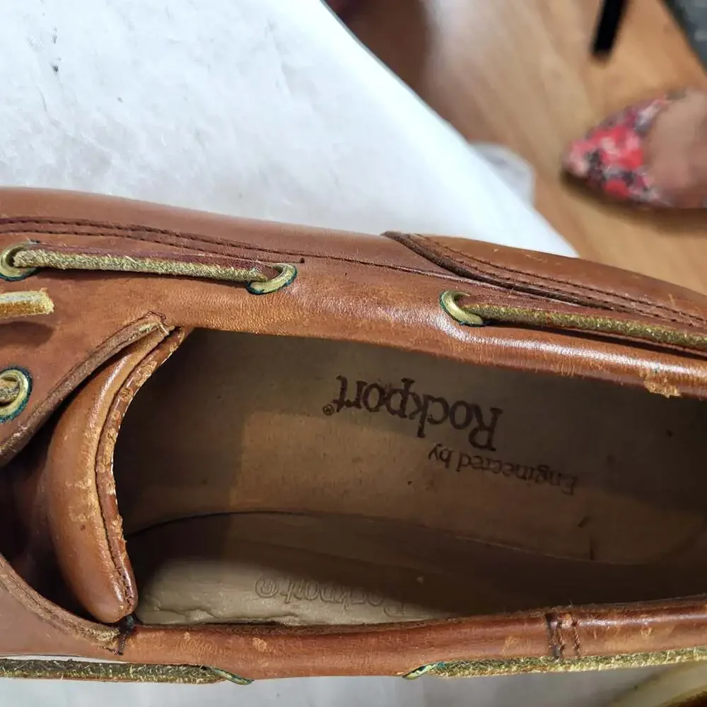 Rockport Brown Leather Boat Shoes Men's Size 10 M